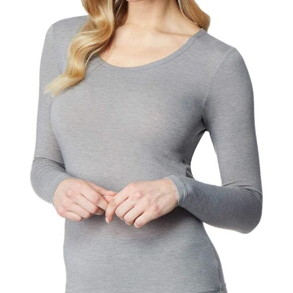 32 DEGREES HEAT Scoop Neck Tee 2-Pack - WHITE/GRAY (Size M) - Picture 2 of 5